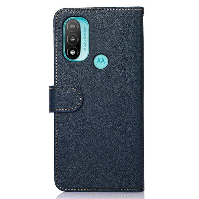 Θήκη Flip Moto E40 / E30 / E20 Lychee Style Rfid Khazneh